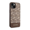 Guess GCube Stripes MagSafe - Etui iPhone 14 (Brązowy) (GUHMP14SHGCFSEW)