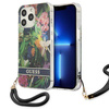 Guess Flower Cord - Etui ze smyczką iPhone 13 Pro Max (Blue) (GUHCP13XHFLSB)