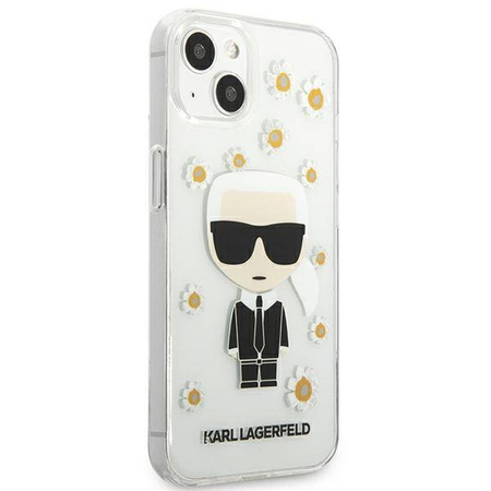 Karl Lagerfeld Iconic Karl Flower - Etui iPhone 13 Mini (przezroczysty) (KLHCP13SHFLT)