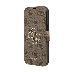 Guess Booktype 4G Big Metal Logo - Etui iPhone 13 Pro Max (brązowy) (GUBKP13X4GMGBR)