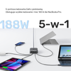Unitek Szybka ładowarka sieciowa 2xUSB-A 3xUSB-C GAN 188W (P1234AGY01-EU)