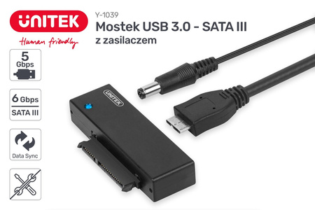 Unitek Y-1039 mostek USB 3.0 - SATA III 2,5"/3,5" (Y-1039)