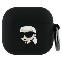 Karl Lagerfeld Silicone Karl Head 3D - Etui AirPods 4 (czarny) (KLA4RUNIKK)