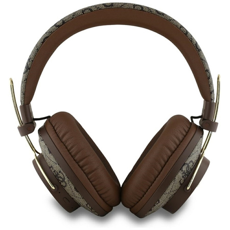 Guess Metal 4G Logo - Bezprzewodowe słuchawki nauszne Bluetooth ENC (brązowy) (GUBHS72P4FC4MW)