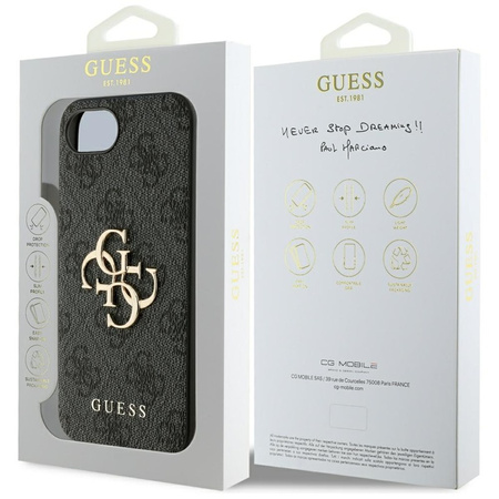 Guess 4G Big Logo - Etui do iPhone 16e (czarny) (GUHCPSE44GMGGR)