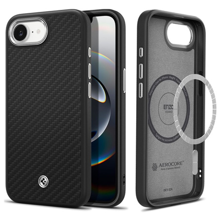 Spigen Enzo Aramid Mag MagSafe - Etui do iPhone 16e (Czarny) (ACS09153)