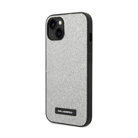 Karl Lagerfeld Glitter Plaque Logo - Etui iPhone 14 Plus (srebrny) (KLHCP14MG2ELS)