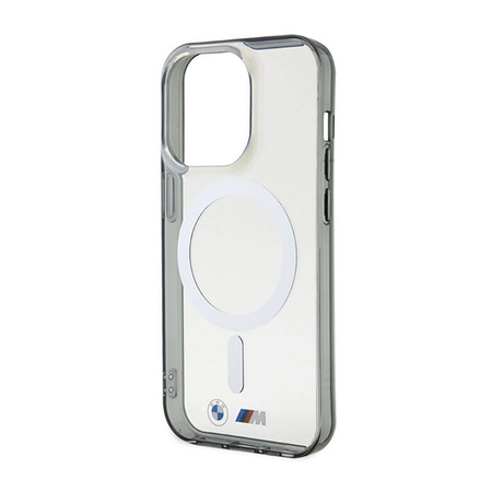 BMW Silver Ring MagSafe - Etui iPhone 14 Pro (Przezroczysty) (BMHMP14LHCRS)