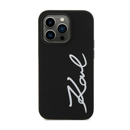 Karl Lagerfeld Silicone Signature - Etui iPhone 11 (Czarny) (KLHCN61SKSVGK)