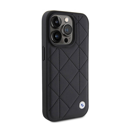 BMW Leather Quilted - Etui iPhone 15 Pro Max (czarny) (BMHCP15X22RQDK)
