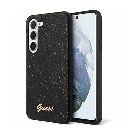 Guess Glitter Flakes Metal Logo Case - Etui Samsung Galaxy S24 (czarny) (GUHCS24SHGGSHK)