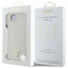 Guess Grained Hot Stamp Peony Triangle Logo MagSafe - Etui do iPhone 16e (beżowy) (GUHMPSE4PGBTME)