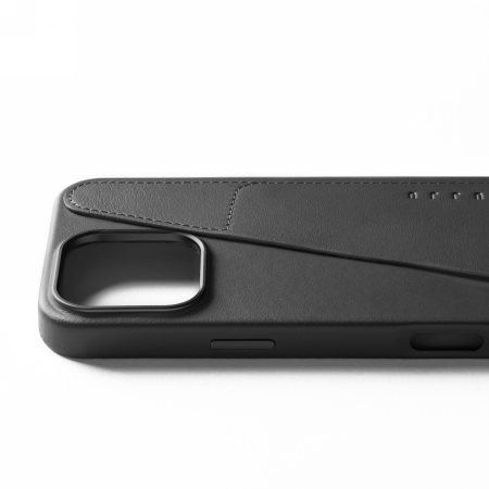 Mujjo Wallet Leather Case - etui skórzane do iPhone 16 Pro Max kompatybilne z MagSafe (black) (MUJJO-CL-056-BK)
