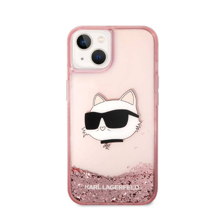 Karl Lagerfeld Liquid Glitter NFT Choupette Head - Etui iPhone 14 Plus (różowy) (KLHCP14MLNCHCP)