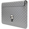 Karl Lagerfeld NFT Saffiano Monogram Ikonik Karl Sleeve - Etui na notebook 14" (Srebrny) (KLCS14SAKHPKG)