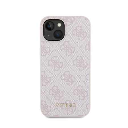 Guess 4G Metal Gold Logo - Etui iPhone 15 (różowy) (GUHCP15SG4GFPI)
