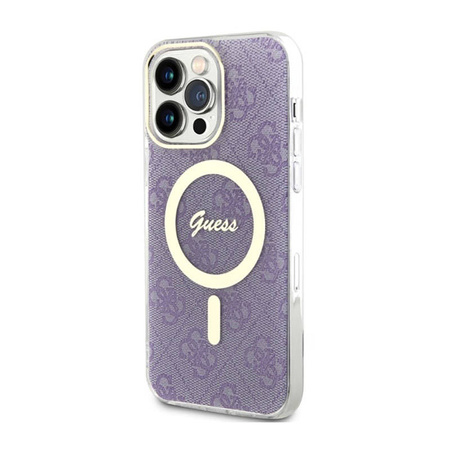 Guess 4G MagSafe - Etui iPhone 14 Pro Max (Purpurowy) (GUHMP14XH4STU)