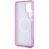 Guess Glitter Flowers Triangle Buttons MagSafe - Etui do Samsung Galaxy S25 Ultra (fioletowy) (GUHMS25LHFLPEDU)