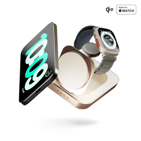 ZENS Nightstand Charger Pro 2 - ładowarka bezprzewodowa Qi2 15W do dwóch urządzeń kompatybilna z MagSafe (copper) (ZEDC28W/00)