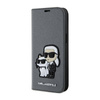 Karl Lagerfeld Booktype NFT Saffiano Karl & Choupette - Etui iPhone 14 (Srebrny) (KLBKP14SSANKCPG)