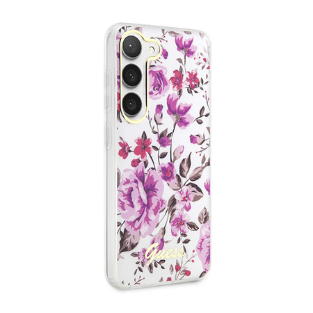 Guess Flower Collection - Etui Samsung Galaxy S23+ (biały) (GUHCS23MHCFWST)