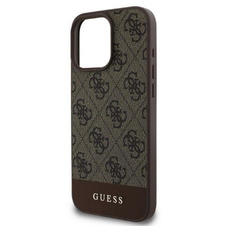 Guess 4G Bottom Stripe - Etui iPhone 16 Pro Max (brązowy) (GUHCP16XG4GLBR)