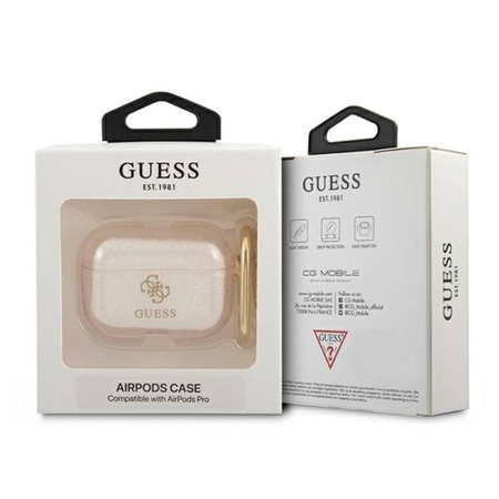 Guess Colored Glitter - Etui Airpods Pro (złoty) (GUAPUCG4GD)