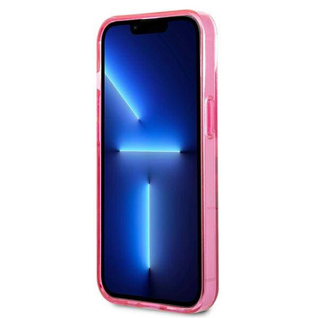 Karl Lagerfeld Gradient Ikonik Karl & Choupette - Etui iPhone 13 mini (różowy) (KLHCP13STGKCP)