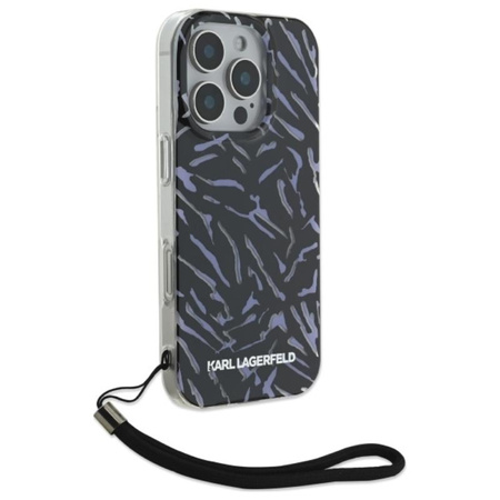 Karl Lagerfeld Zebra With Cord - Etui iPhone 16 Pro Max (fioletowy) (KLHCP16XHZBPKCCU)