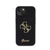 Guess Glitter Script Big 4G - Etui iPhone 15 (czarny) (GUHCP15SHG4SGK)