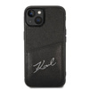 Karl Lagerfeld Signature Logo Cardslot - Etui iPhone 14 Plus (czarny) (KLHCP14MCSSK)