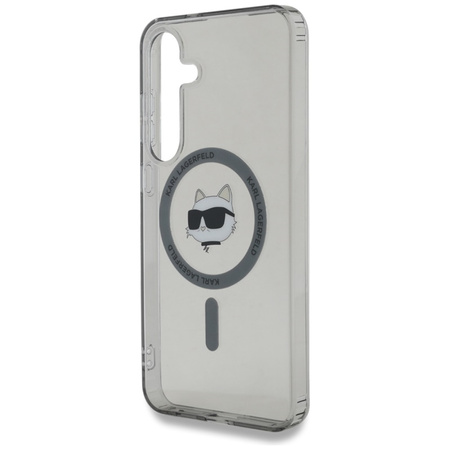 Karl Lagerfeld Button Choupette Head Printed Logo MagSafe - Etui Samsung Galaxy S25 (czarny) (KLHMS25SHLSCHK)