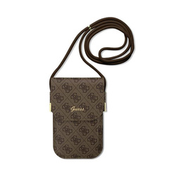 Guess 4G Metal Script Logo - Torebka crossbody na telefon (brązowy) (GUOWBP4SNSW)