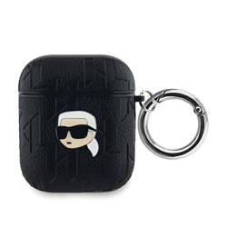 Karl Lagerfeld Monogram Karl Head - Etui AirPods 1/2 gen (czarny) (KLA2PGKIPK)