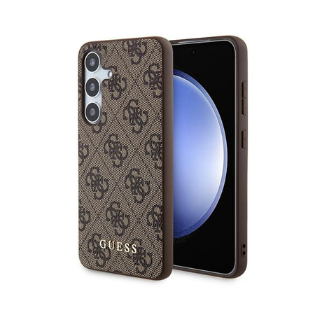 Guess 4G Metal Gold Logo - Etui Samsung Galaxy S24 (brązowy) (GUHCS24SG4GFBR)
