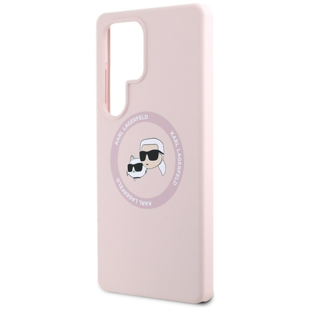 Karl Lagerfeld Silicone Double Heads And Circle MagSafe - Etui Samsung Galaxy S25 Ultra (różowy) (KLHMS25LSKCHTCP)