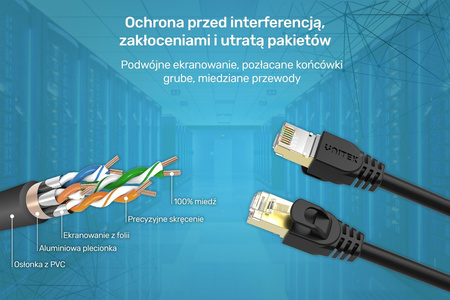 Unitek Kabel Przewód Ethernet Cat.7 SSTP (8P8C) RJ45 10m (C1813EBK)