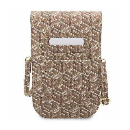 Guess GCube Stripe Phone Bag - Torba z przegrodą na smartfona (brązowy) (GUWBHGCFSEW)