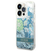 Guess Liquid Glitter Flower – Etui iPhone 14 Pro Max (zielony) (GUHCP14XLFLSN)