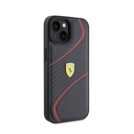Ferrari Twist Metal Logo - Etui iPhone 15 (czarny) (FEHCP15SPTWK)