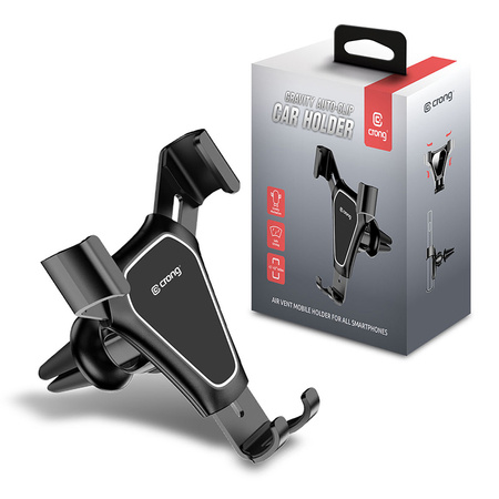 Crong Gravity Auto-Clip Car Holder - Uchwyt samochodowy grawitacyjny do telefonu 4,7”- 6,5” (czarny) (CRG-CH4-BLK)