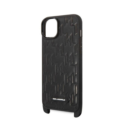 Karl Lagerfeld Monogram Plaque Logo Strap - Etui iPhone 14 Plus (czarny) (KLHCP14MSTMMK)