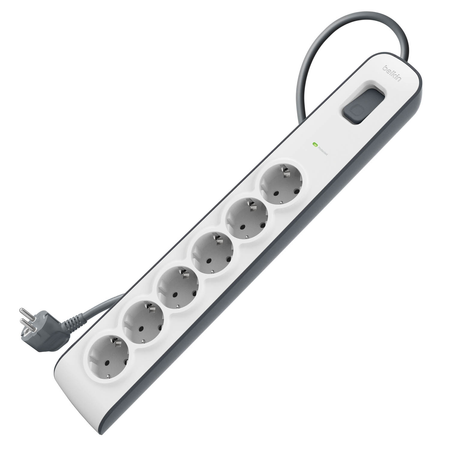 Belkin Listwa zasilająca przeciwprzepięciowa 650J, 6 gniazd Schuko, 2m (BSV603VF2M-V2)