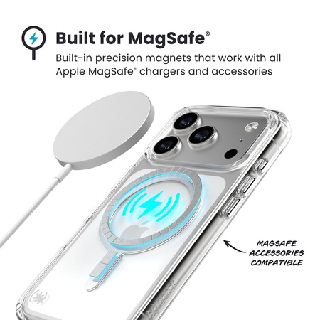 Speck Presidio Perfect Clear MagSafe - Etui iPhone 17 Pro (Clear / Silver) (150972-3240)