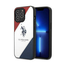 US Polo Assn Tricolor Embossed - Etui iPhone 14 Pro Max (biały) (USHCP14XPSO3)