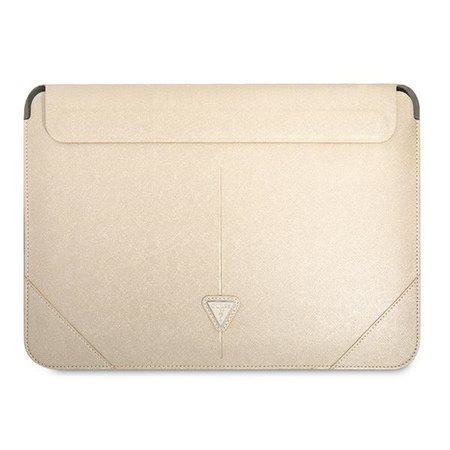 Guess Saffiano Triangle Logo Sleeve - Etui na notebooka 16" (beżowy) (GUCS16PSATLE)