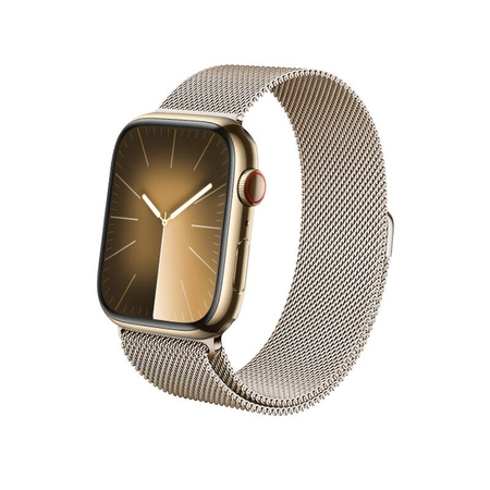 Crong Milano Steel – Pasek ze stali nierdzewnej do Apple Watch 44/45/46/49 mm (szampański) (CRG-44MST-CHP)