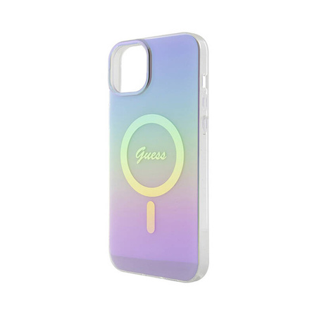 Guess IML Iridescent MagSafe - Etui iPhone 15 (fioletowy) (GUHMP15SHITSU)