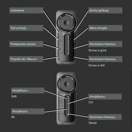 Wacom ExpressKey Remote - pilot do tabletów Cintiq / Cintiq Pro i wybranych tabletów wcześniejszych generacji (ACK-411050)
