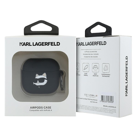 Karl Lagerfeld Silicone Choupette Head 3D - Etui AirPods 4 (czarny) (KLA4RUNCHK)